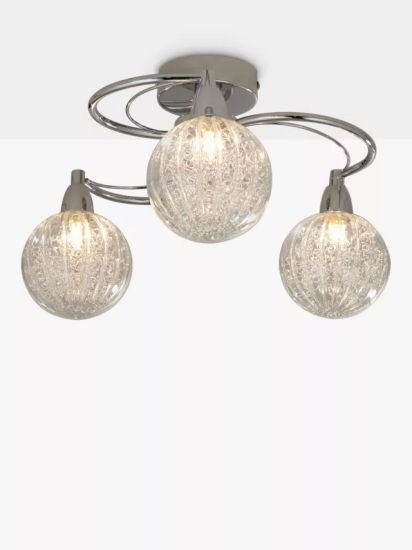 Semi Flush 3 Arm Ceiling Light, Chrome