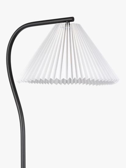 Marble Pleat Floor Lamp, Matt Black