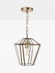 Timeless Glass Lantern Ceiling Light, Clear/Antique Brass