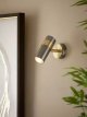 Single Spotlight Wall Light, Matte Nickle/Gold