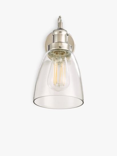 Revival Wall Light, Clear/Polished Nickel
