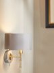 Bamboo Wall Light, Grey/Brass