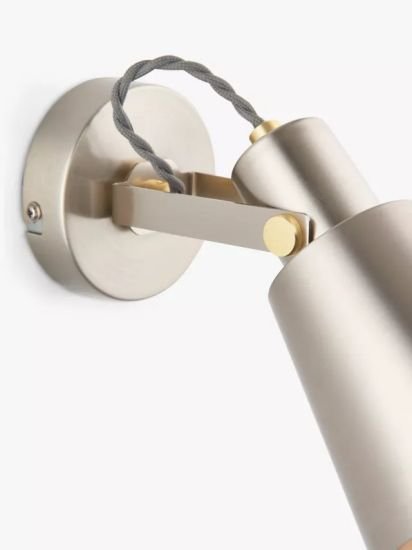 Single Wall Spotlight, Satin Steel/Gold