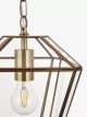 Timeless Glass Lantern Ceiling Light, Clear/Antique Brass